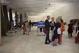 Den nordiske bidraget i Venezia, «Forms of Freedom», har landet i Oslo. Slik så utstillingen ut i Fehn-paviljongen i Venezia. Foto: Ingebjørg Semb