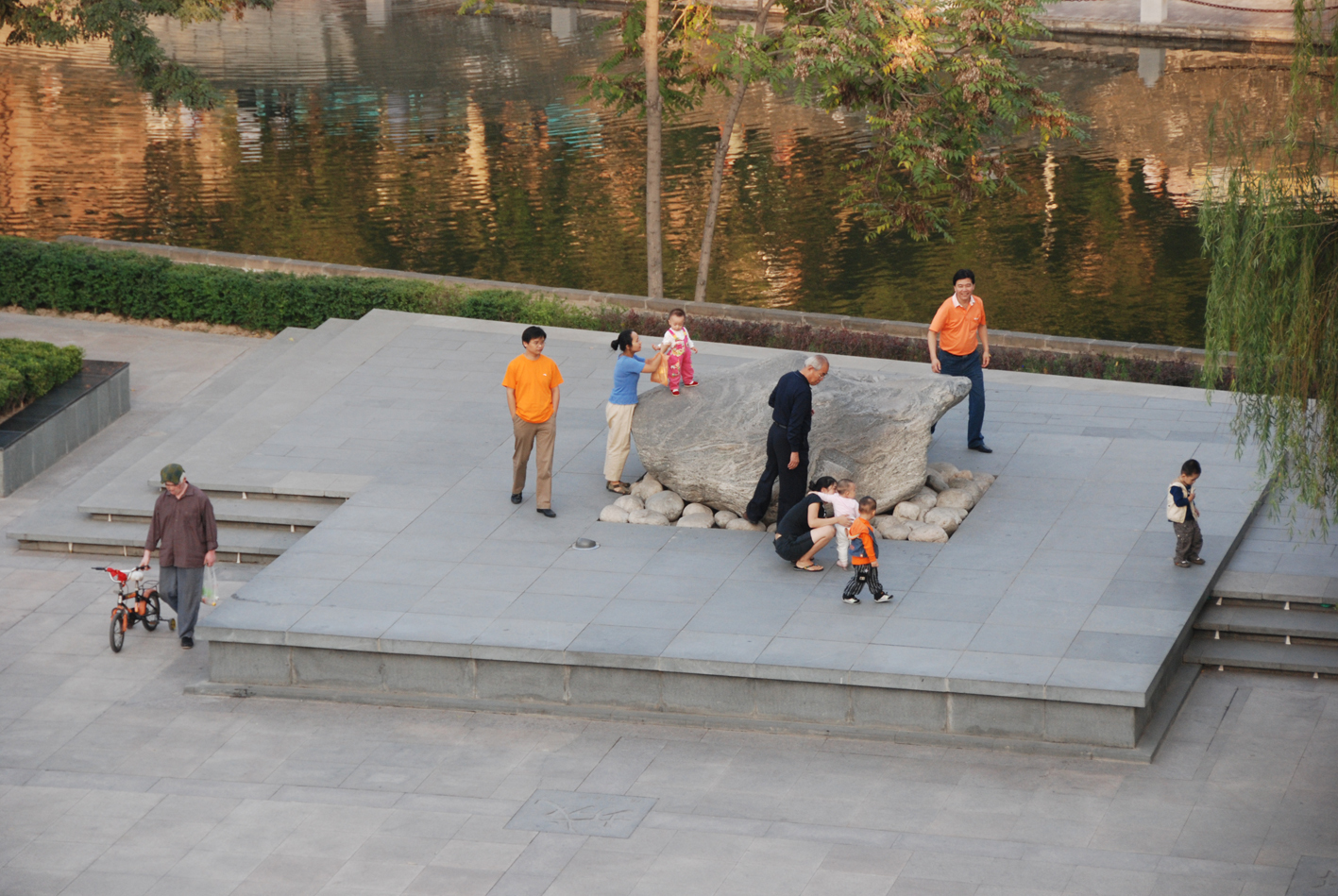 Den nye parken langs bymuren i Xi'an.