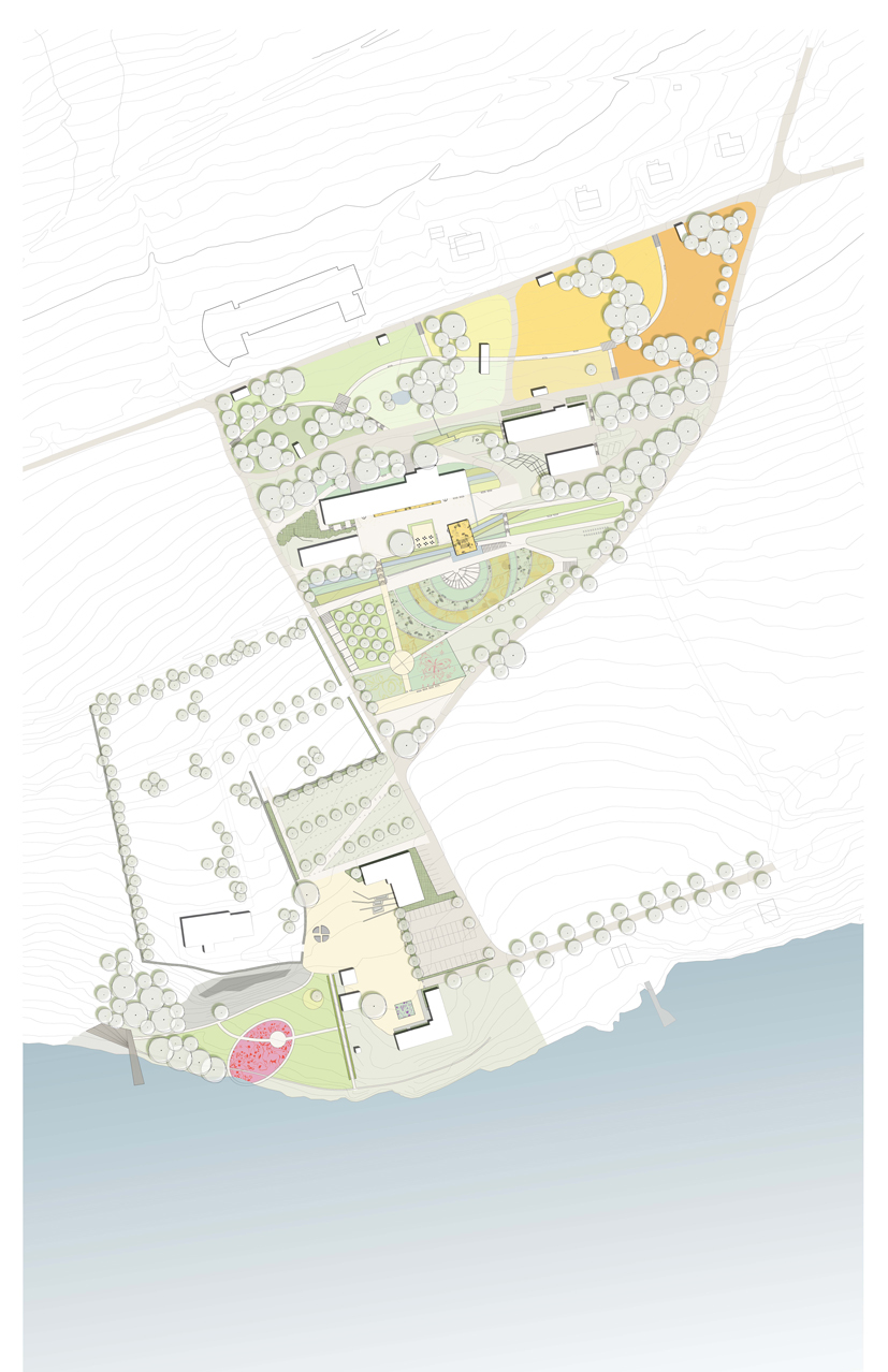 Landskapsplan for utvikling av området i hellinga opp frå stranda ved Tingvoll kyrskje, vinnarframlegg frå Smedsvig Landskapsarkitekter AS.