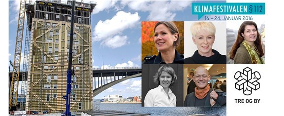 Paneldebatten på Kulturhuset er en del av Klimafestivalen §112, som består av en lang rekke arrangementer over hele landet fra 16. til 24. januar, alt basert på frivillig innsats. Til venstre i bildet, Treet i Bergen, verdens høyeste trehus. Paneldebatten på Kulturhuset er en del av Klimafestivalen §112, som består av en lang rekke arrangementer over hele landet fra 16. til 24. januar, alt basert på frivillig innsats. Til venstre i bildet, Treet i Bergen, verdens høyeste trehus.