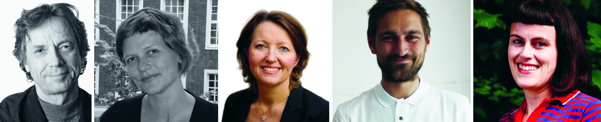 Paneleltakere. Fra venstre Hans Skotte (førsteamanuensis, NTNU), Marianne Skjulhaug (rektor, BAS), Toril Mølmen (Innovasjon Norge), Håkon Matre Aasarød (arkitekt, Fantastic Norway) og Guro Nereng (Bellona).