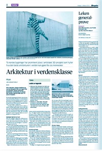 Aftenposten skrev om arkitekturfilm i dag. Faksimile: Aftenposten