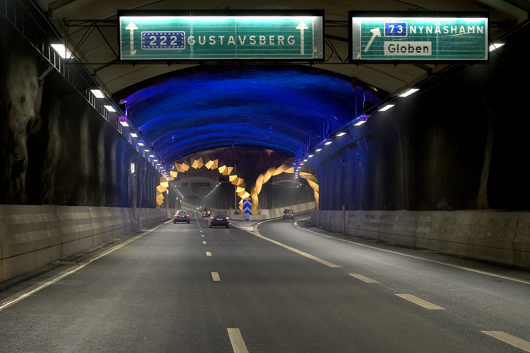 Södra länken: - Den konstnärliga utsmyckningen har hög kvalitet och är en integrerad del av vägrummets funktion, sier juryen. Foto: Mikael Ullén.