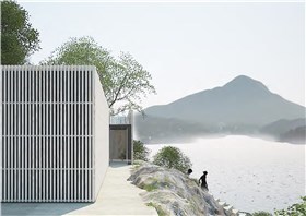 Perspektiv med omkringliggjande landskap frå vinnerframlegget «Dørgende våt». Perspektiv med omkringliggjande landskap frå vinnerframlegget «Dørgende våt».